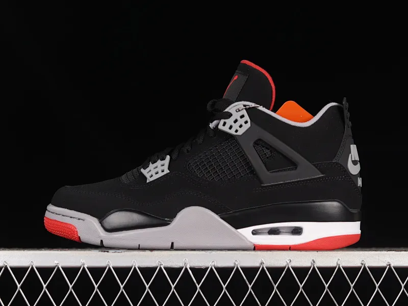 All categories Air Jordan Jordan series basketball shoes Air Jordan 4 LJR version Air Jordan 4 Retro "Bred" AJ4 Jordan 4 first year re-engraved new black and red 308497-060
